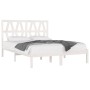 Estructura de cama madera maciza de pino blanca 150x200 cm de , Camas y somieres - Ref: Foro24-3104004, Precio: 143,99 €, Des...