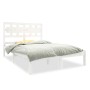 Estructura de cama de madera maciza blanca 135x190 cm de , Camas y somieres - Ref: Foro24-3105641, Precio: 137,99 €, Descuent...