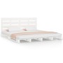 Solid white pine wood bed frame 150x200 cm by , Beds and slatted bases - Ref: Foro24-3120138, Price: 206,69 €, Discount: %