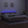 Boxspringbett mit Matratze und LED-Leuchten taupegrauer Stoff 200x200 cm von , Betten und Lattenroste - Ref: Foro24-3133185, ...