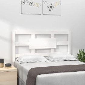 Solid white pine wood bed headboard 105.5x4x100 cm by , Headboards and footboards - Ref: Foro24-818026, Price: 51,99 €, Disco...