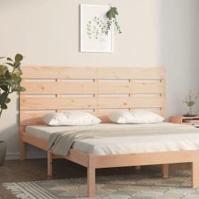 Cabecero de cama madera maciza de pino 140x3x80 cm de , Cabeceros y pies de cama - Ref: Foro24-821342, Precio: 56,99 €, Descu...