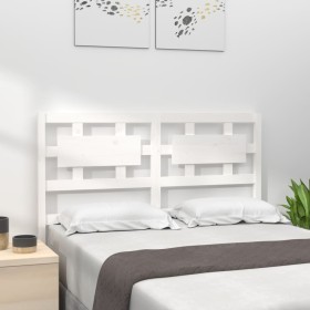 Solid white pine wood bed headboard 140.5x4x100 cm by , Headboards and footboards - Ref: Foro24-818036, Price: 67,64 €, Disco...