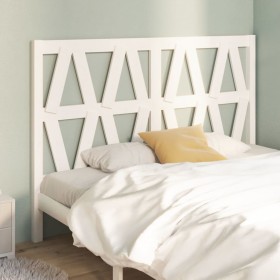 Solid white pine wood bed headboard 141x4x100 cm by , Headboards and footboards - Ref: Foro24-818616, Price: 61,95 €, Discoun...