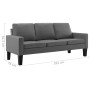 Gray Faux Leather 3 Seater Sofa by , Sofas - Ref: Foro24-288761, Price: 376,99 €, Discount: %