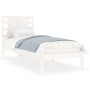 Estructura de cama madera maciza individual blanco 75x190 cm de , Camas y somieres - Ref: Foro24-3104179, Precio: 93,99 €, De...