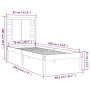 Estructura de cama madera maciza individual blanco 75x190 cm de , Camas y somieres - Ref: Foro24-3104179, Precio: 93,99 €, De...