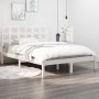 Estructura de cama de madera maciza blanca 135x190 cm de , Camas y somieres - Ref: Foro24-3105446, Precio: 135,29 €, Descuent...