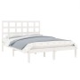 Estructura de cama de madera maciza blanca 135x190 cm de , Camas y somieres - Ref: Foro24-3105446, Precio: 135,29 €, Descuent...