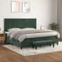 Cama box spring con colchón terciopelo verde oscuro 200x200 cm de , Camas y somieres - Ref: Foro24-3137986, Precio: 757,63 €,...