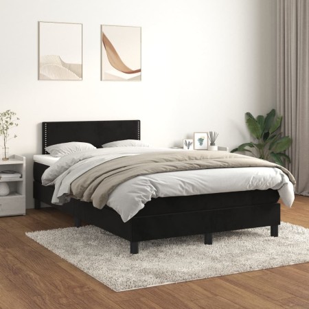 Box spring bed with black velvet mattress 120x200 cm by , Beds and slatted bases - Ref: Foro24-3141235, Price: 383,58 €, Disc...