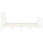 Estructura de cama matrimonio con cabecero madera maciza blanco de , Camas y somieres - Ref: Foro24-3194382, Precio: 160,03 €...