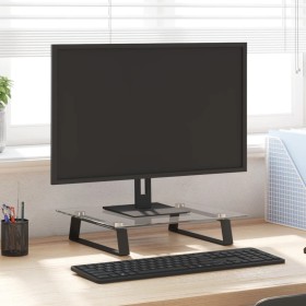 Soporte de monitor vidrio templado y metal negro 40x35x8 cm de , Bases y elevadores para ordenadores - Ref: Foro24-374227, Pr...