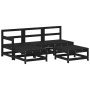 Gartensofa-Set 5-teilig aus massivem schwarzem Kiefernholz von , Gartensets - Ref: Foro24-3186533, Preis: 319,46 €, Rabatt: %