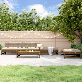 Gartensofa-Set 5-teilig, massives Kiefernholz, honigbraun von , Gartensets - Ref: Foro24-3186602, Preis: 484,99 €, Rabatt: %