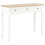 Console table with 3 white drawers by vidaXL, Side tables - Ref: Foro24-280044, Price: 156,08 €, Discount: %