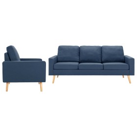 2-teilige Sofagarnitur aus blauem Stoff von , Sofas - Ref: Foro24-3056628, Preis: 538,99 €, Rabatt: %