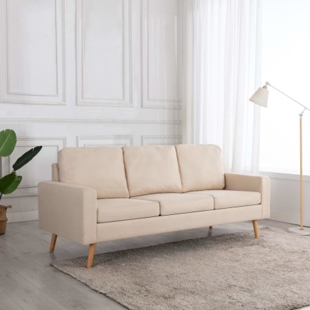 3-seater cream fabric sofa by , Sofas - Ref: Foro24-288716, Price: 385,99 €, Discount: %