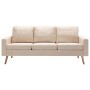 3-seater cream fabric sofa by , Sofas - Ref: Foro24-288716, Price: 385,99 €, Discount: %