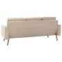 3-seater cream fabric sofa by , Sofas - Ref: Foro24-288716, Price: 385,99 €, Discount: %