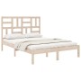 Solid pine wood bed frame 160x200 cm by , Beds and slatted bases - Ref: Foro24-3105960, Price: 132,99 €, Discount: %