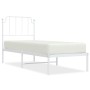 Estructura de cama de metal con cabecero blanco 75x190 cm de , Camas y somieres - Ref: Foro24-373926, Precio: 65,46 €, Descue...