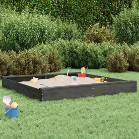 Sandbox with square seats in solid gray pine wood by , sandboxes - Ref: Foro24-825039, Price: 97,99 €, Discount: %