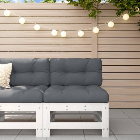 Zentrales Gartensofa aus massivem weißem Kiefernholz von , Modulare Sofas für den Außenbereich - Ref: Foro24-825612, Preis: 7...