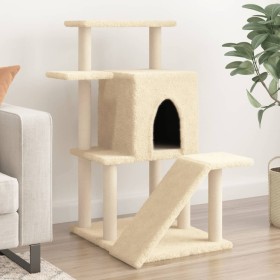 Rascador para gatos con postes de sisal color crema 97 cm de , Mobiliario para gatos - Ref: Foro24-172097, Precio: 44,25 €, D...