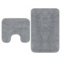 Conjunto de alfombras de baño de tela 2 piezas gris de vidaXL, Alfombras y esterillas de baño - Ref: Foro24-133230, Precio: 2...