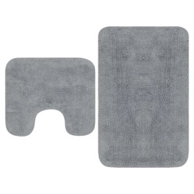 Conjunto de alfombras de baño de tela 2 piezas gris de vidaXL, Alfombras y esterillas de baño - Ref: Foro24-133230, Precio: 2...