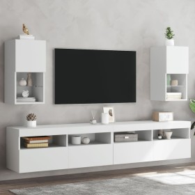 Muebles para TV con luces LED 2 uds blanco 30,5x30x60 cm de , Muebles TV - Ref: Foro24-836988, Precio: 81,99 €, Descuento: %