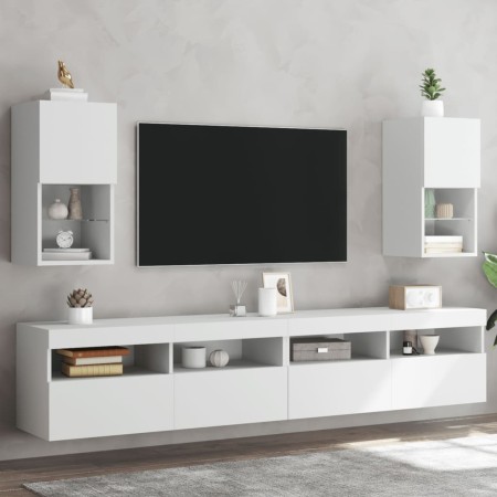 TV-Möbel mit LED-Leuchten 2 Stück weiß 30,5x30x60 cm von , TV-Möbel - Ref: Foro24-836988, Preis: 81,99 €, Rabatt: %