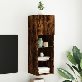 TV cabinet with LED lights smoked oak 30.5x30x90 cm by , TV Furniture - Ref: Foro24-837009, Price: 51,99 €, Discount: %