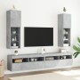 Concrete gray TV cabinet with LED lights 30.5x30x102 cm by , TV Furniture - Ref: Foro24-837021, Price: 57,99 €, Discount: %