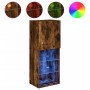 TV cabinet with LED lights smoked oak 40.5x30x102 cm by , TV Furniture - Ref: Foro24-837061, Price: 72,60 €, Discount: %