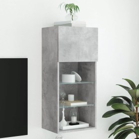 Concrete gray TV cabinet with LED lights 40.5x30x90 cm by , TV Furniture - Ref: Foro24-837049, Price: 56,02 €, Discount: %