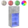 Concrete gray TV cabinet with LED lights 40.5x30x90 cm by , TV Furniture - Ref: Foro24-837049, Price: 54,23 €, Discount: %