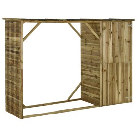 Caseta leña y herramientas jardín madera pino 253x80x170 cm de vidaXL, Cobertizos - Ref: Foro24-45137, Precio: 252,99 €, Desc...