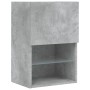 Concrete gray TV cabinet with LED lights 40.5x30x60 cm by , TV Furniture - Ref: Foro24-837035, Price: 48,18 €, Discount: %