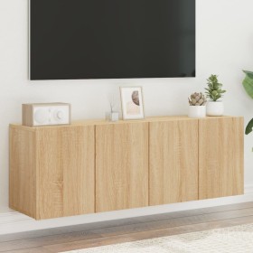 Wall TV cabinets 2 units Sonoma oak 60x30x41 cm by , TV Furniture - Ref: Foro24-836943, Price: 68,40 €, Discount: %