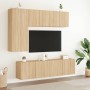 Wall TV cabinets 2 units Sonoma oak 60x30x41 cm by , TV Furniture - Ref: Foro24-836943, Price: 71,58 €, Discount: %