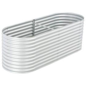 Silver galvanized steel flower bed 240x80x81 cm by vidaXL, Pots and planters - Ref: Foro24-45513, Price: 164,57 €, Discount: %