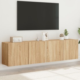 Wall TV cabinets 2 units Sonoma oak 80x30x41 cm by , TV Furniture - Ref: Foro24-836957, Price: 88,31 €, Discount: %