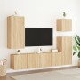 Wall TV cabinets 2 units Sonoma oak 80x30x41 cm by , TV Furniture - Ref: Foro24-836957, Price: 88,15 €, Discount: %