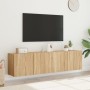 Wall TV cabinets 2 units Sonoma oak 80x30x41 cm by , TV Furniture - Ref: Foro24-836957, Price: 88,15 €, Discount: %