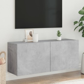 Concrete gray wall TV cabinet 100x30x41 cm by , TV Furniture - Ref: Foro24-836969, Price: 55,99 €, Discount: %