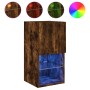 TV cabinet with LED lights smoked oak 30.5x30x60 cm by , TV Furniture - Ref: Foro24-836995, Price: 42,51 €, Discount: %