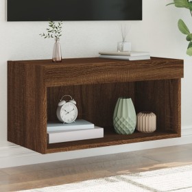 TV cabinet with LED lights brown oak 60x30x30 cm by , TV Furniture - Ref: Foro24-837139, Price: 38,74 €, Discount: %