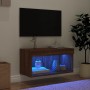 Mueble para TV con luces LED roble marrón 60x30x30 cm de , Muebles TV - Ref: Foro24-837139, Precio: 39,99 €, Descuento: %